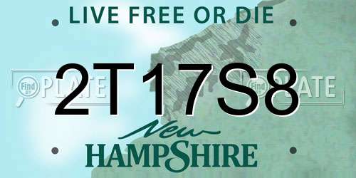 2T17S8 New Hampshire License Plate