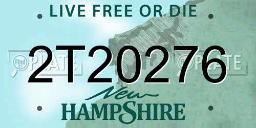 2T20276 New Hampshire License Plate