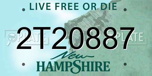 2T20887 New Hampshire License Plate