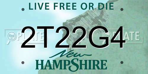 2T22G4 New Hampshire License Plate
