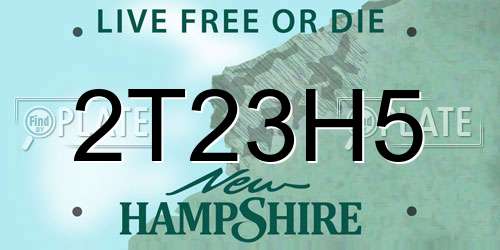 2T23H5 New Hampshire License Plate