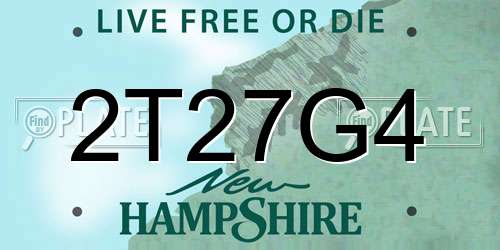 2T27G4 New Hampshire License Plate