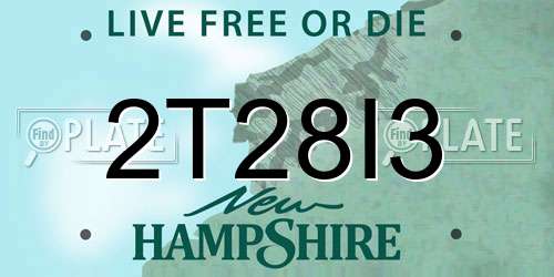 2T28I3 New Hampshire License Plate