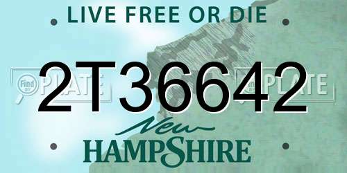 2T36642 New Hampshire License Plate