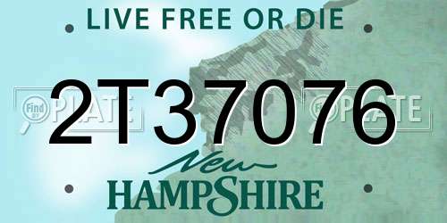 2T37076 New Hampshire License Plate