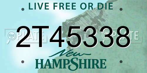 2T45338 New Hampshire License Plate