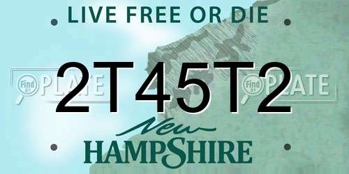2T45T2 New Hampshire License Plate