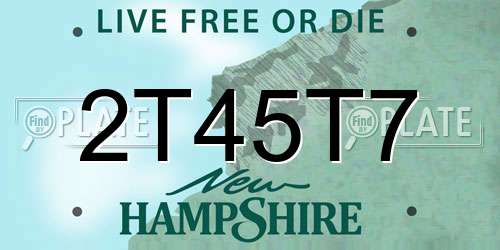 2T45T7 New Hampshire License Plate