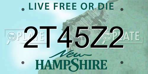 2T45Z2 New Hampshire License Plate