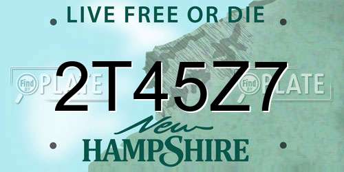 2T45Z7 New Hampshire License Plate