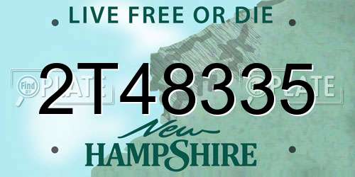 2T48335 New Hampshire License Plate