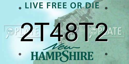 2T48T2 New Hampshire License Plate