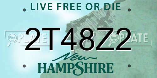 2T48Z2 New Hampshire License Plate