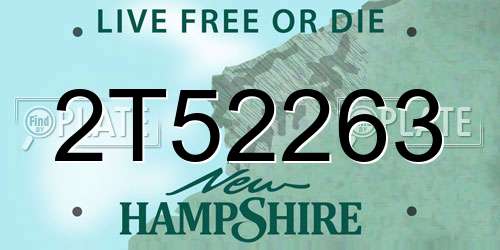 2T52263 New Hampshire License Plate