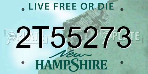 2T55273 New Hampshire License Plate