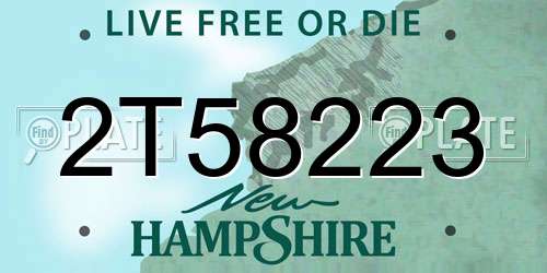 2T58223 New Hampshire License Plate