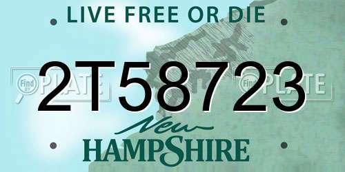 2T58723 New Hampshire License Plate