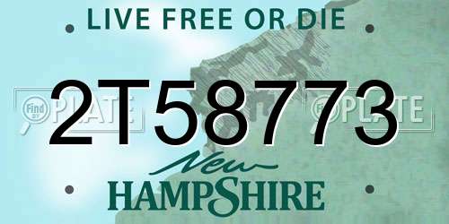 2T58773 New Hampshire License Plate