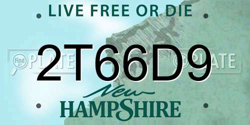 2T66D9 New Hampshire License Plate