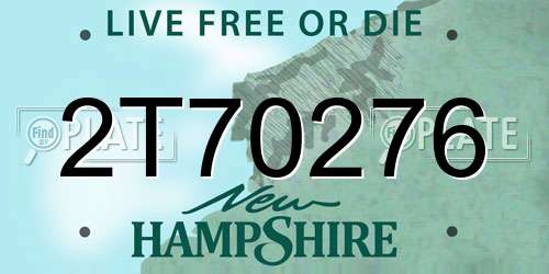 2T70276 New Hampshire License Plate