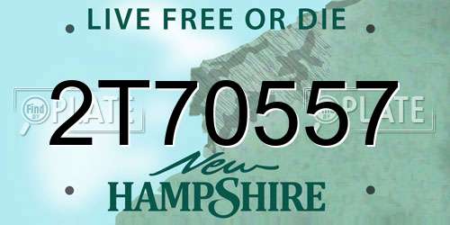 2T70557 New Hampshire License Plate