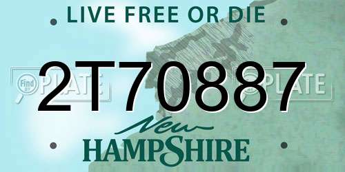 2T70887 New Hampshire License Plate