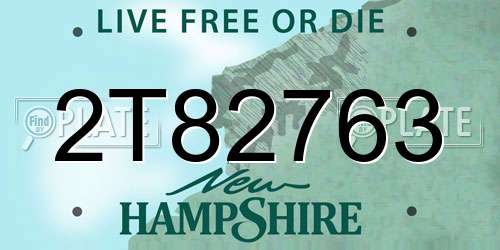 2T82763 New Hampshire License Plate