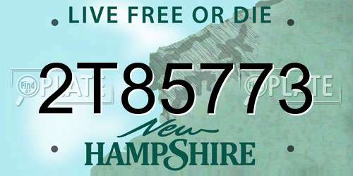 2T85773 New Hampshire License Plate