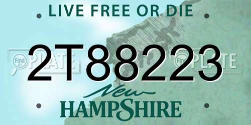 2T88223 New Hampshire License Plate