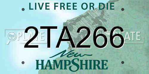 2TA266 New Hampshire License Plate