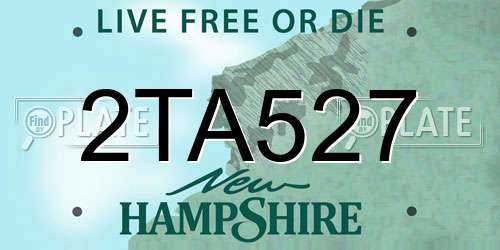 2TA527 New Hampshire License Plate