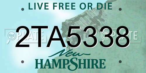 2TA5338 New Hampshire License Plate