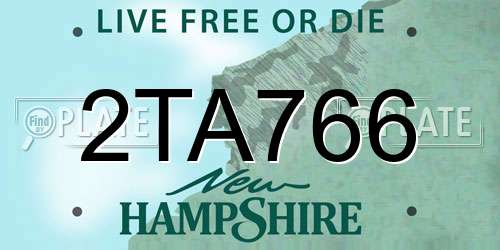2TA766 New Hampshire License Plate