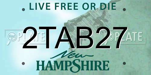 2TAB27 New Hampshire License Plate