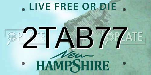 2TAB77 New Hampshire License Plate
