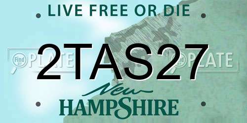 2TAS27 New Hampshire License Plate