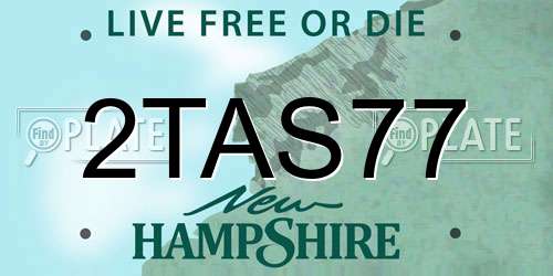 2TAS77 New Hampshire License Plate