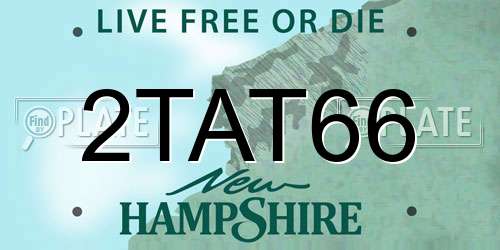 2TAT66 New Hampshire License Plate