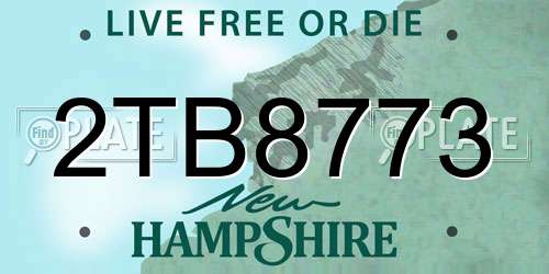 2TB8773 New Hampshire License Plate