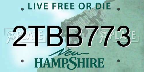 2TBB773 New Hampshire License Plate