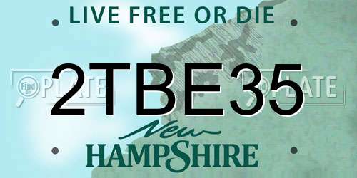 2TBE35 New Hampshire License Plate