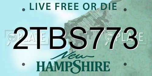 2TBS773 New Hampshire License Plate