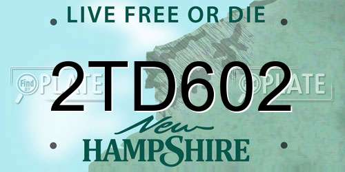 2TD602 New Hampshire License Plate