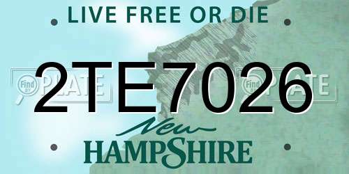 2TE7026 New Hampshire License Plate