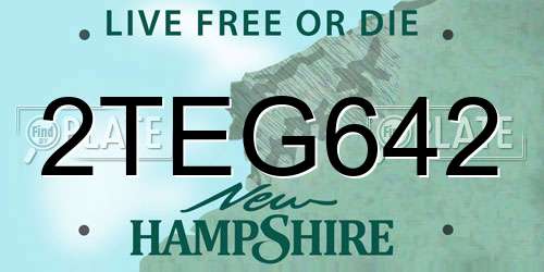2TEG642 New Hampshire License Plate
