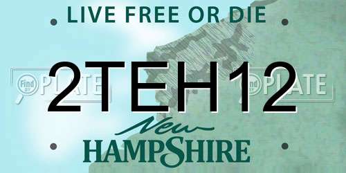 2TEH12 New Hampshire License Plate