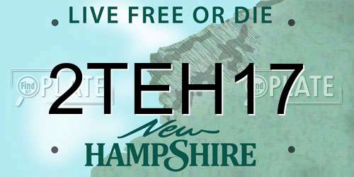 2TEH17 New Hampshire License Plate