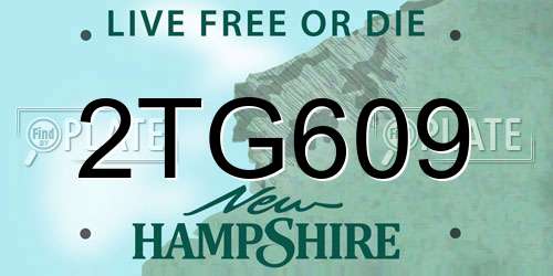 2TG609 New Hampshire License Plate