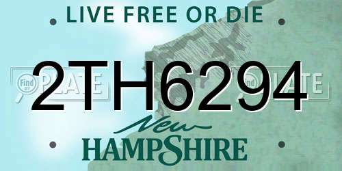 2TH6294 New Hampshire License Plate