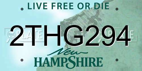 2THG294 New Hampshire License Plate